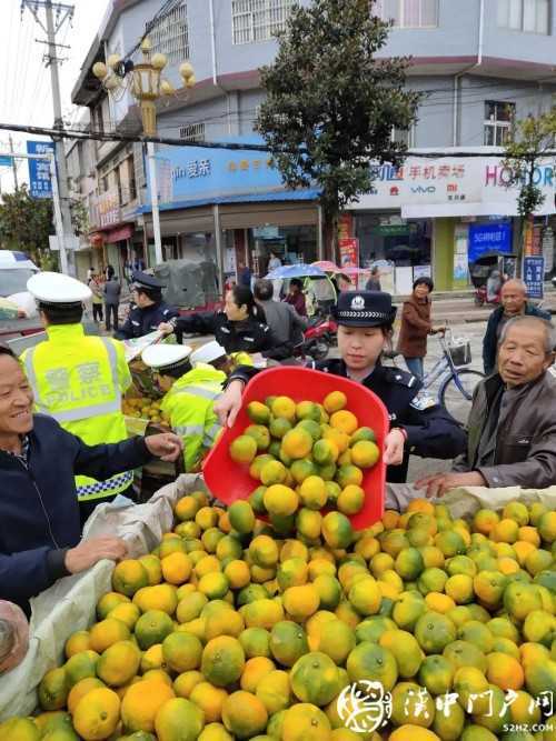 賣桔途中車壞了，一車桔子被撂馬路中央，民警趕忙幫轉(zhuǎn)移